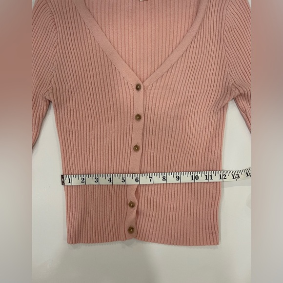 Aeropostal Long Sleeve Button Up Pink Sweater Size Large - Picture 3 of 9